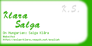 klara salga business card